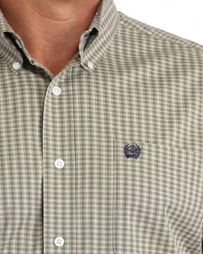 Cinch Men's Olive Plaid Western Shirt