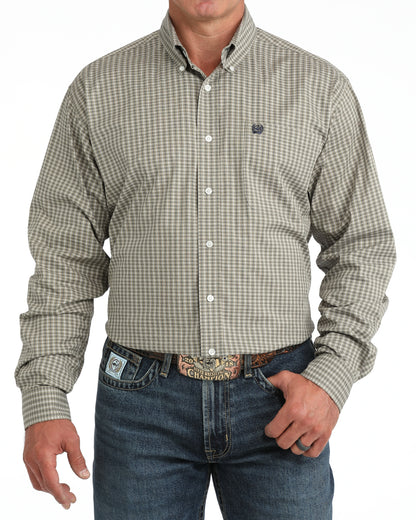 Cinch Men's Olive Plaid Western Shirt