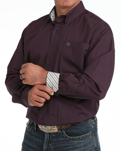 Cinch Men's Solid Plum Western Shirt
