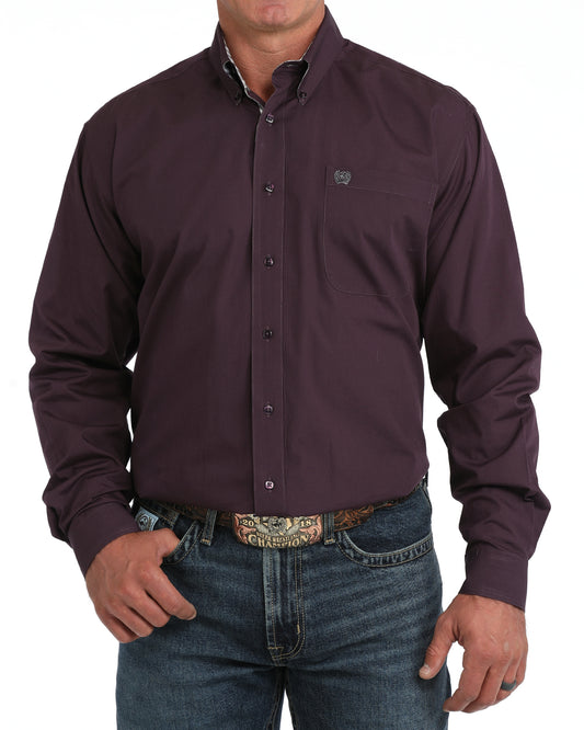 Cinch Men's Solid Plum Western Shirt