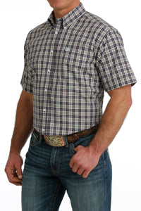 Cinch Men's Purple & Tan Plaid Short Sleeve Western Shirt