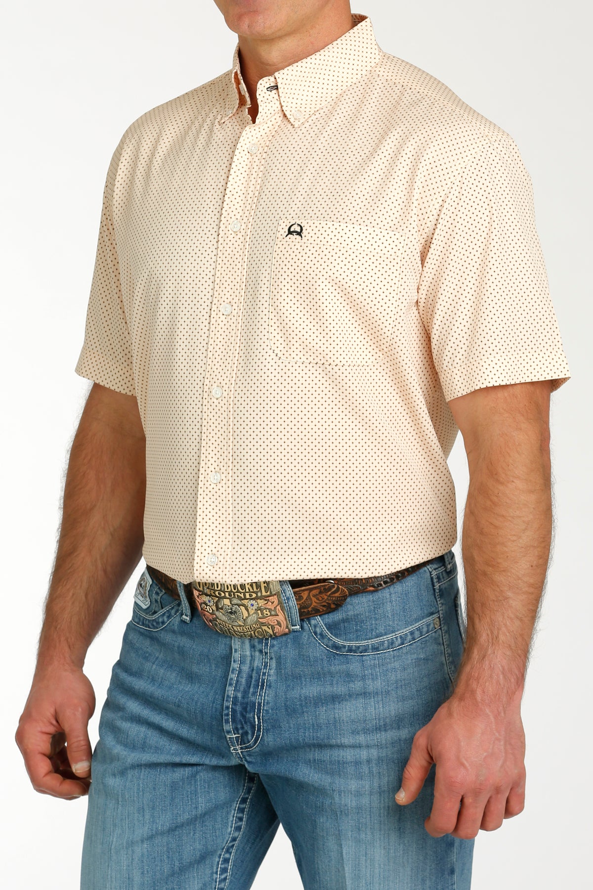 Cinch Men's ArenaFlex Peach Short Sleeve Western Shirt