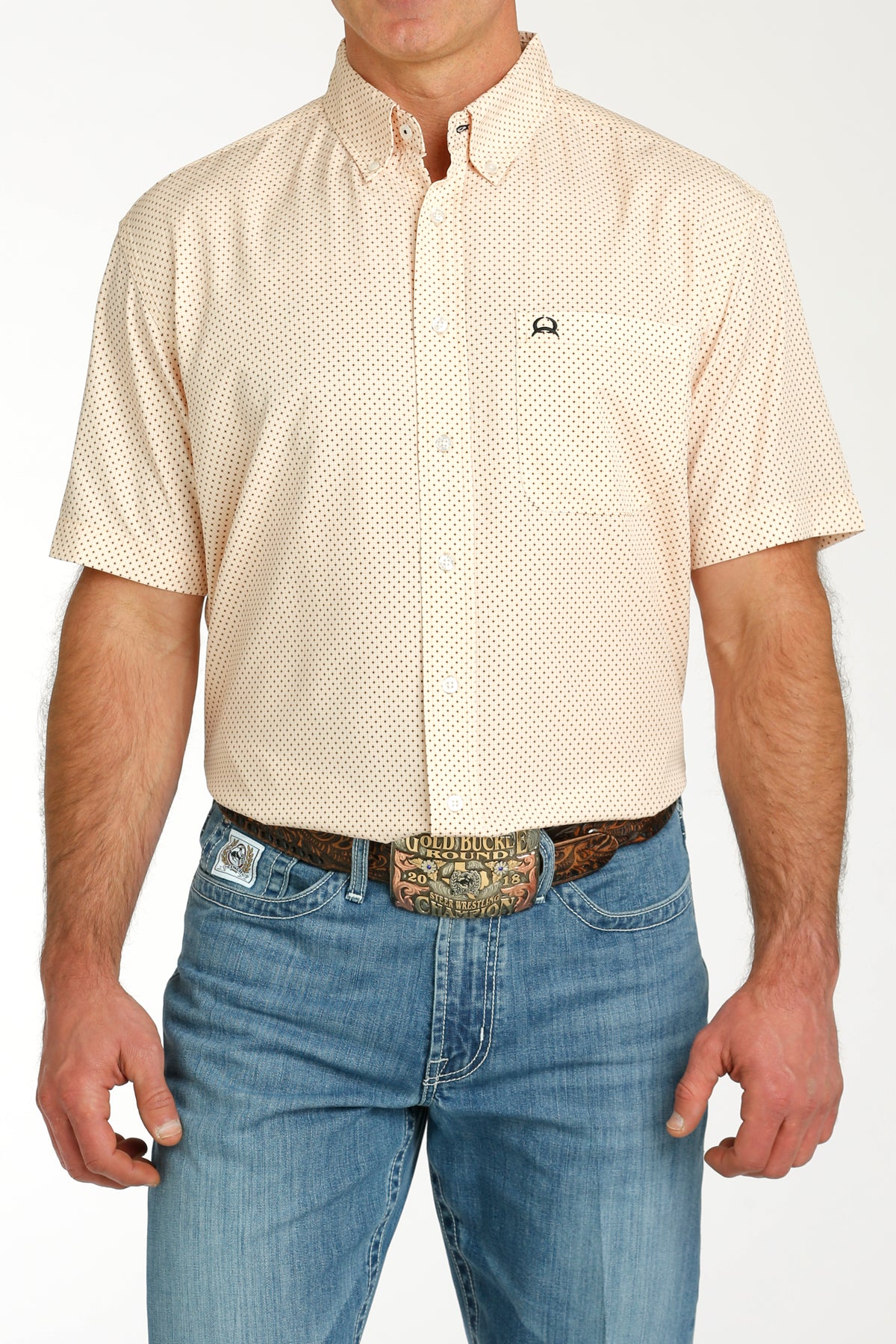 Cinch Men's ArenaFlex Peach Short Sleeve Western Shirt