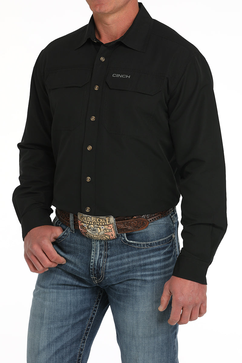 Cinch Men's ArenaFlex Solid Black Western Shirt