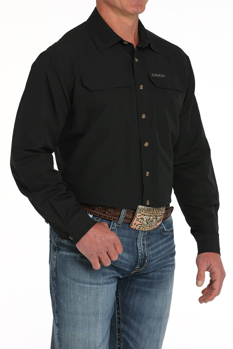 Cinch Men's ArenaFlex Solid Black Western Shirt