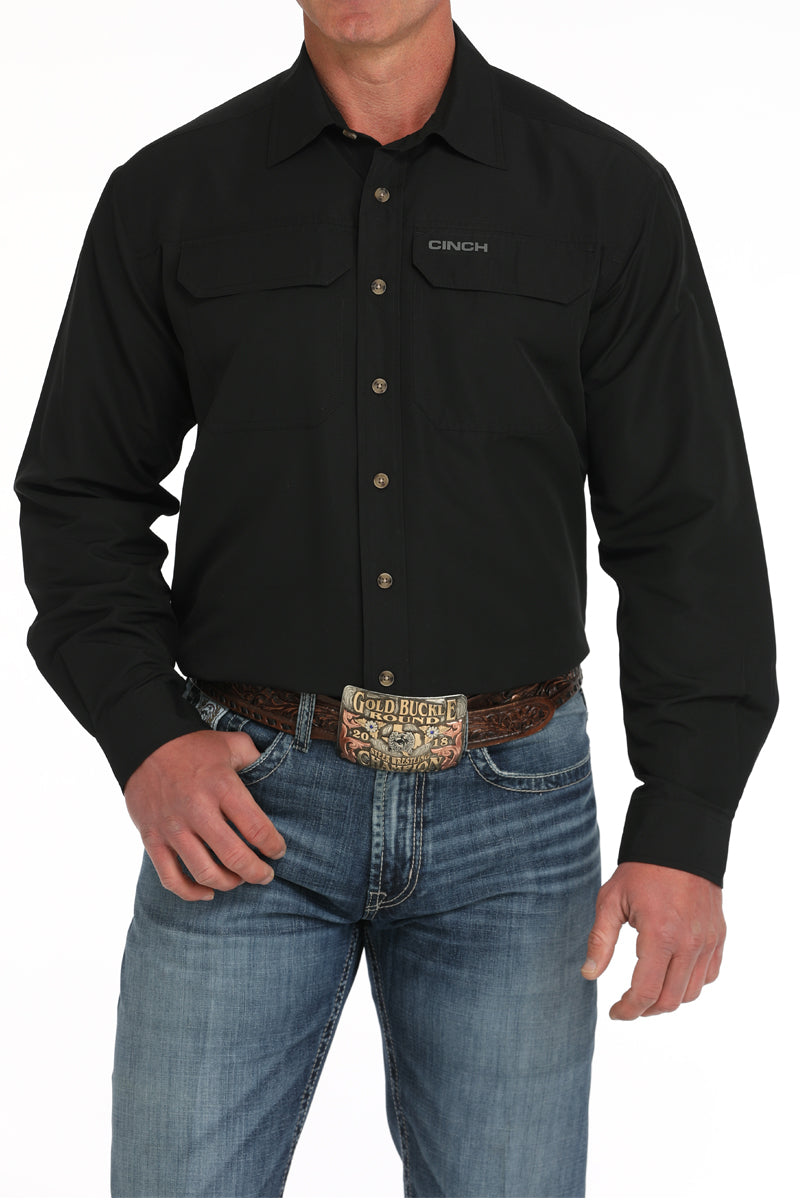 Cinch Men's ArenaFlex Solid Black Western Shirt