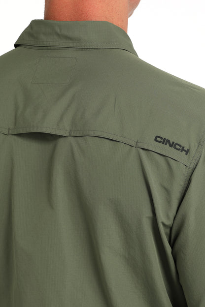 Cinch Men's ArenaFlex Solid Olive Western Shirt