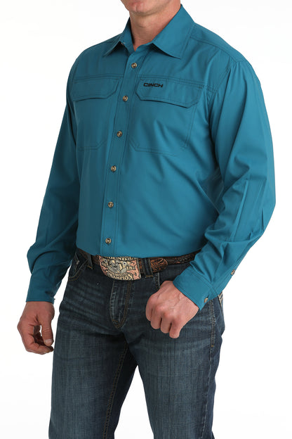 Cinch Men's ArenaFlex Solid Teal Western Shirt