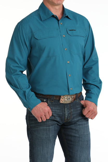 Cinch Men's ArenaFlex Solid Teal Western Shirt