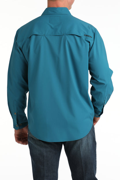 Cinch Men's ArenaFlex Solid Teal Western Shirt