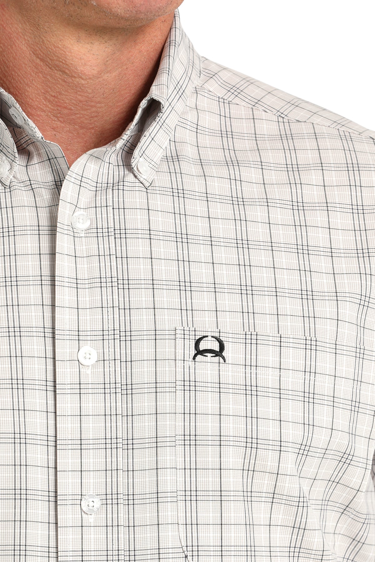 Cinch Men's ArenaFlex White/Cream Plaid Western Shirt