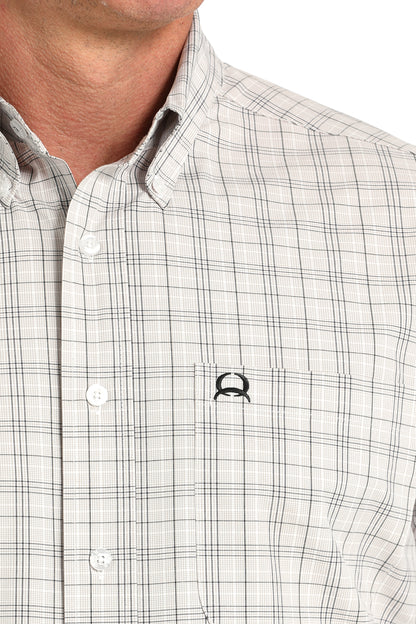 Cinch Men's ArenaFlex White/Cream Plaid Western Shirt