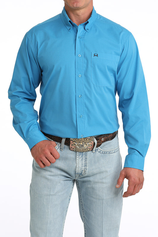 Cinch Men's ArenaFlex Solid Blue Western Shirt