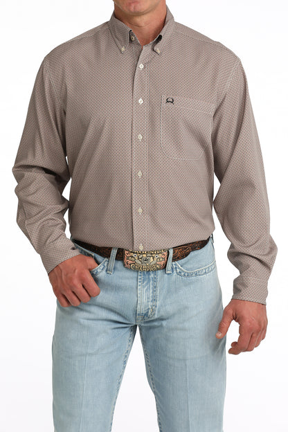 Cinch Men's ArenaFlex Geo Brown Long Sleeve Western Shirt