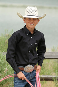 Cinch Boy's Solid Black Western Shirt
