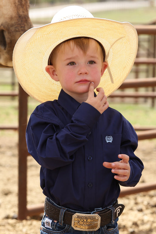 Cinch Boy's Toddler Solid Royal Blue Western Shirt