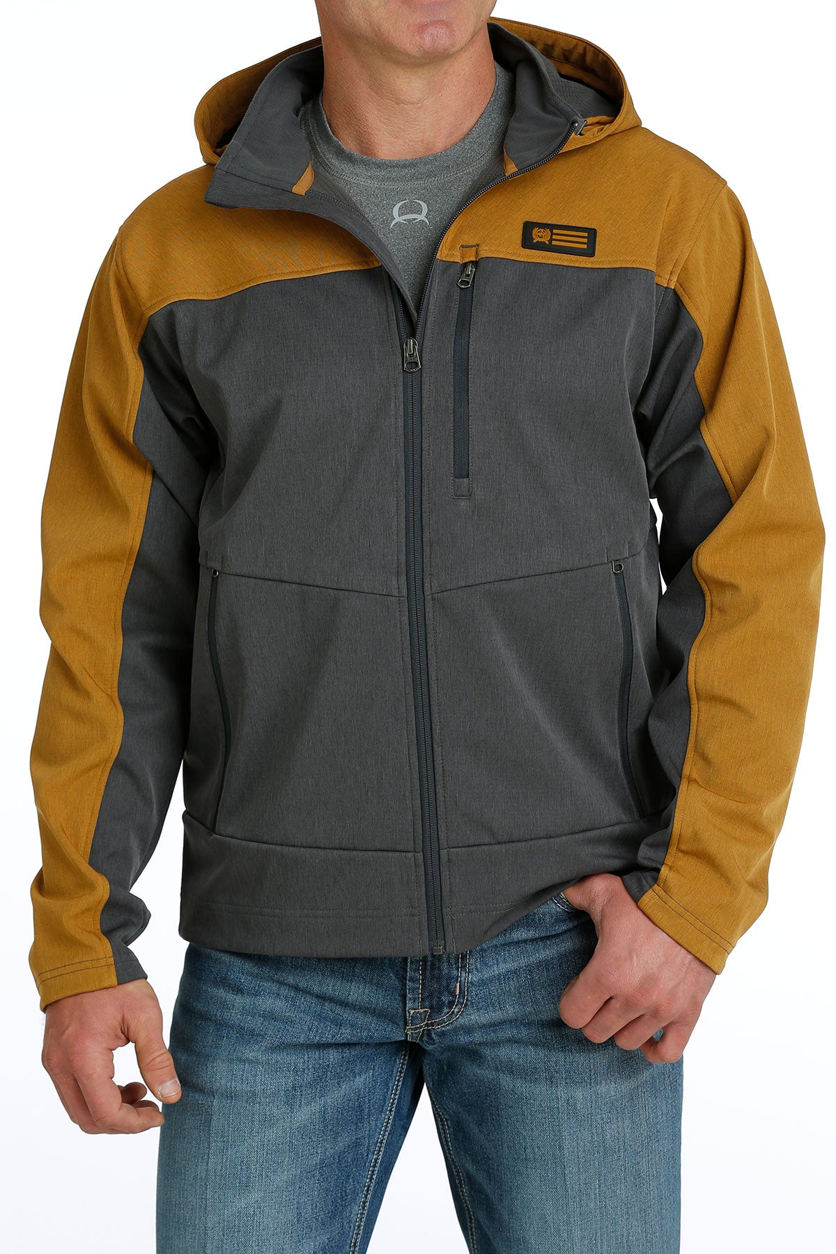 Cinch Men's Heather Yellow Bonded Full Zip Jacket