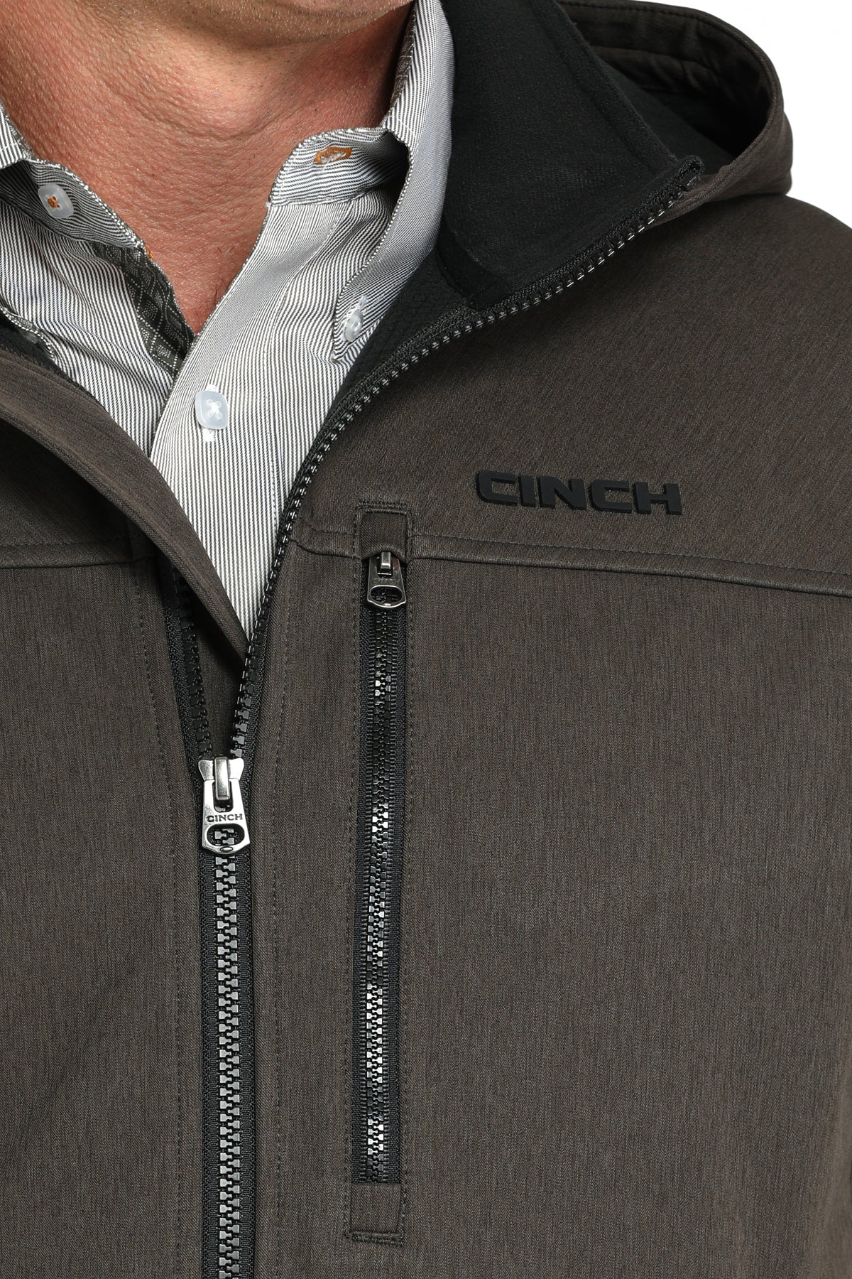 Cinch Men's Olive Hooded Softshell Jacket
