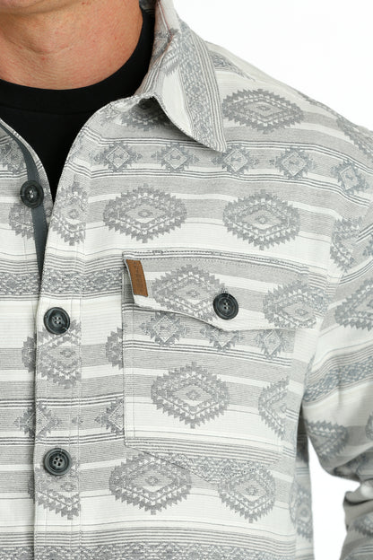 Cinch Men's Cream Jacquard Shirt Jacket