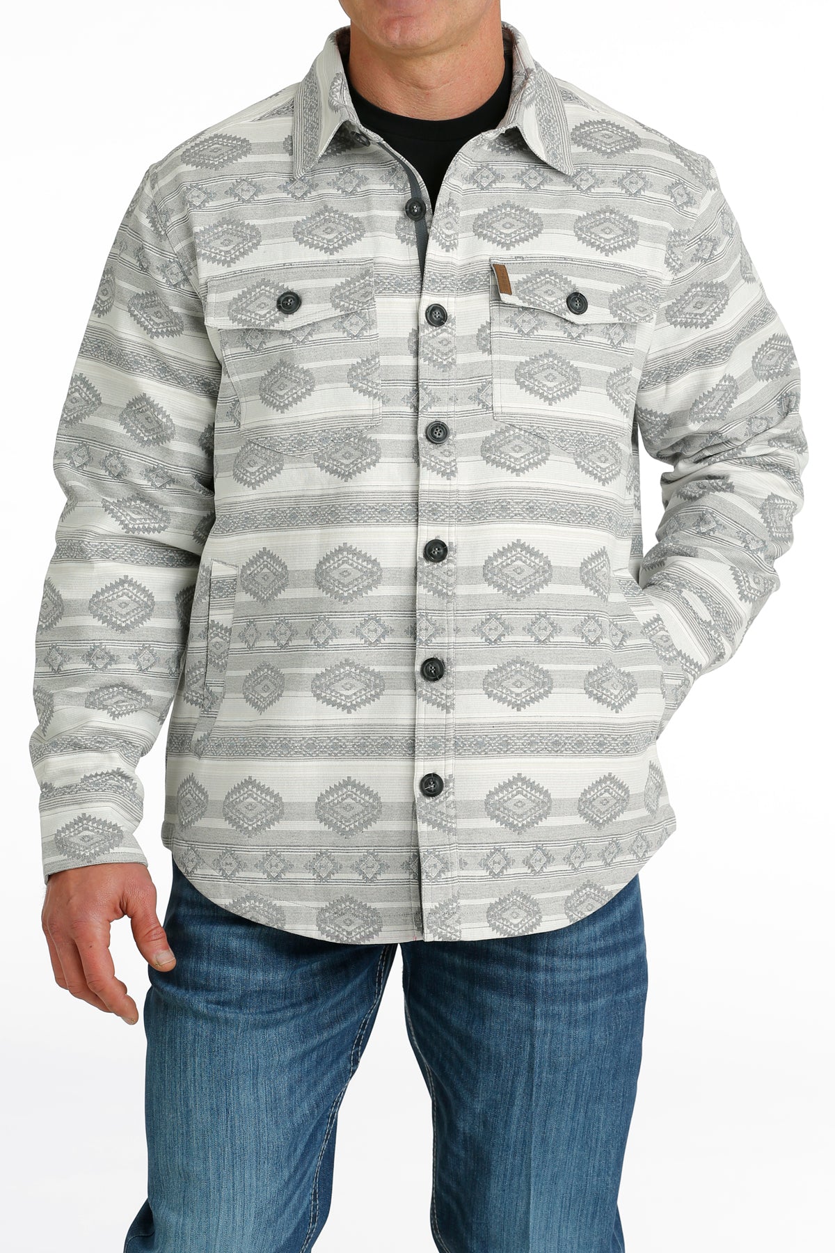 Cinch Men's Cream Jacquard Shirt Jacket