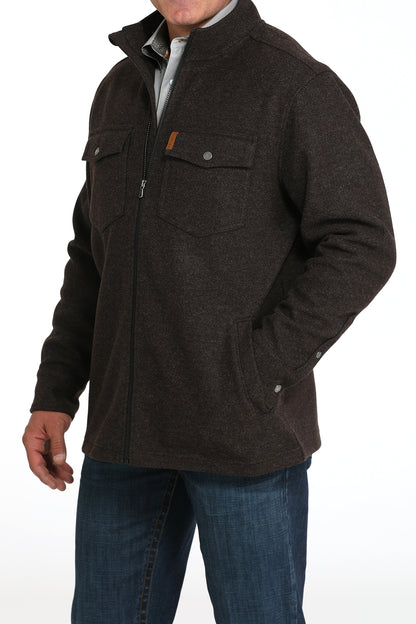 Cinch Men's Brown Brushed Knit Shirt Jacket