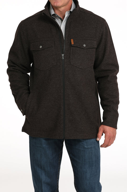 Cinch Men's Brown Brushed Knit Shirt Jacket