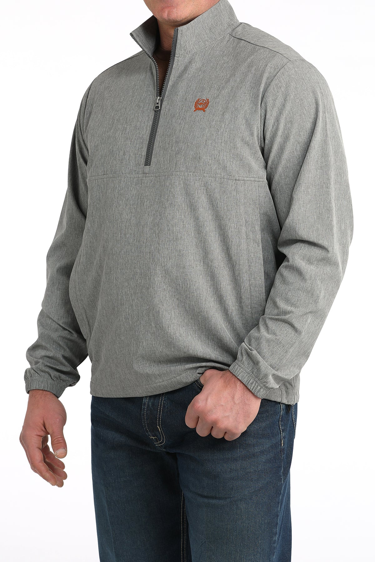Cinch Men's Grey 1/2 Zip Pullover Windbreaker