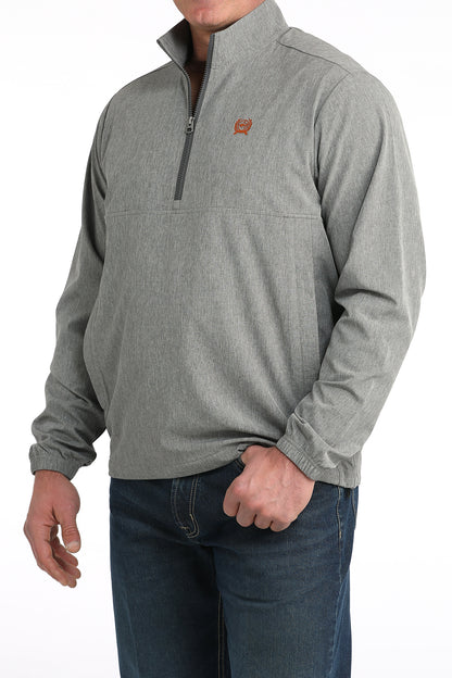 Cinch Men's Grey 1/2 Zip Pullover Windbreaker