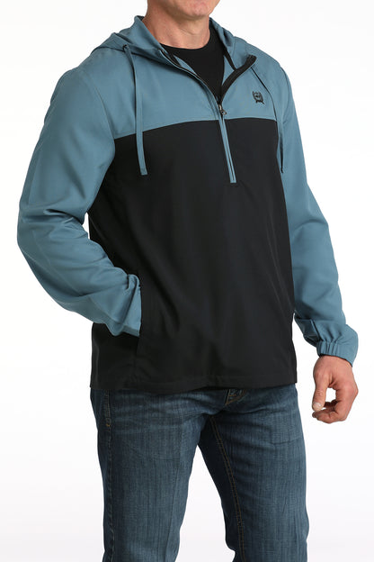 Cinch Men's Teal & Black Color Block ½ Zip Hoodie