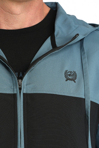 Cinch Men's Teal & Black Color Block ½ Zip Hoodie
