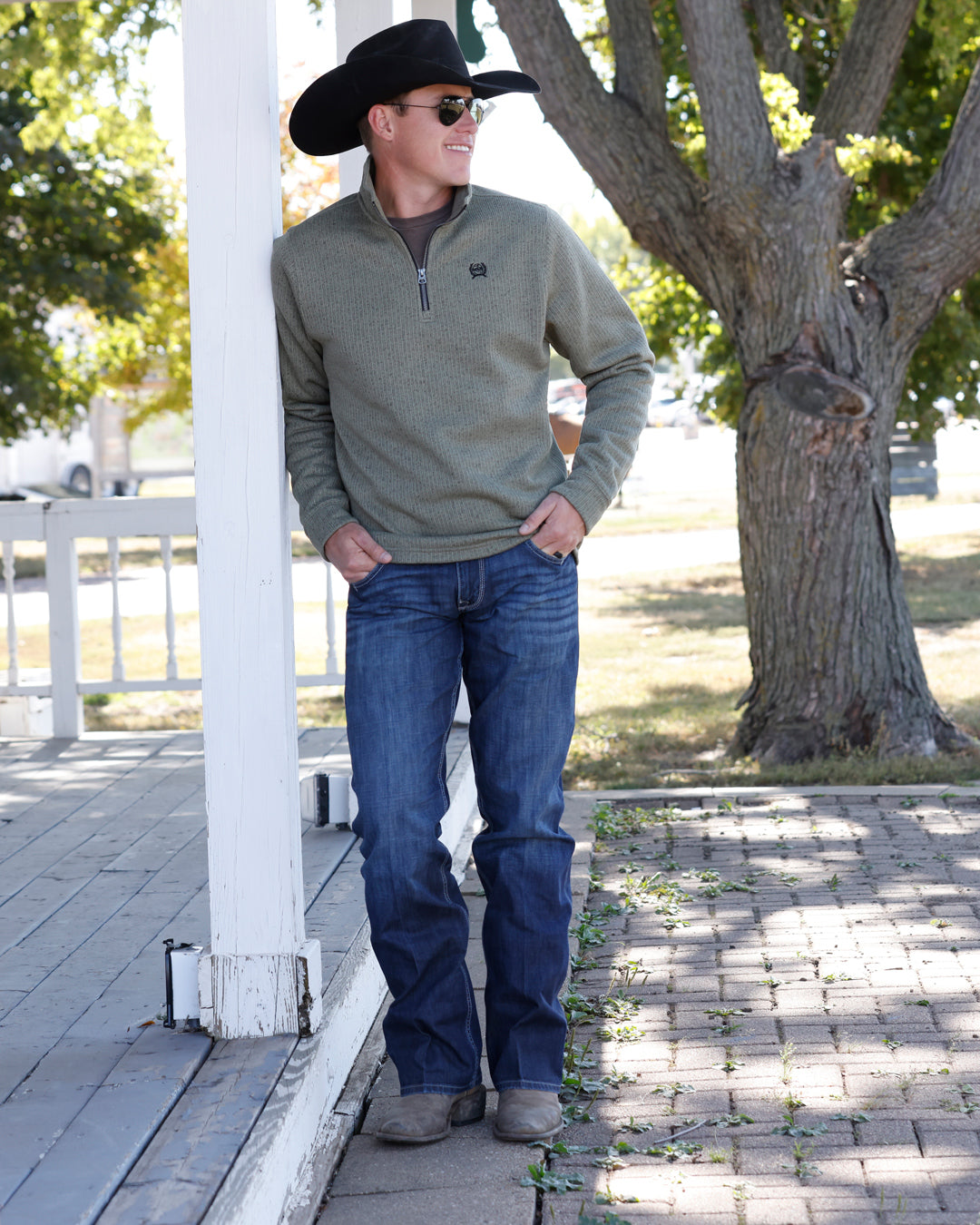 Cinch Men's Olive 1/4 Zip OW26 Pullover