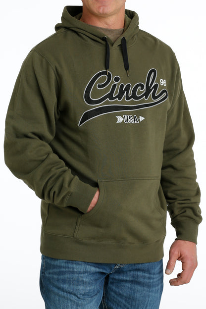 Cinch Men's Olive Embroidered Hoodie