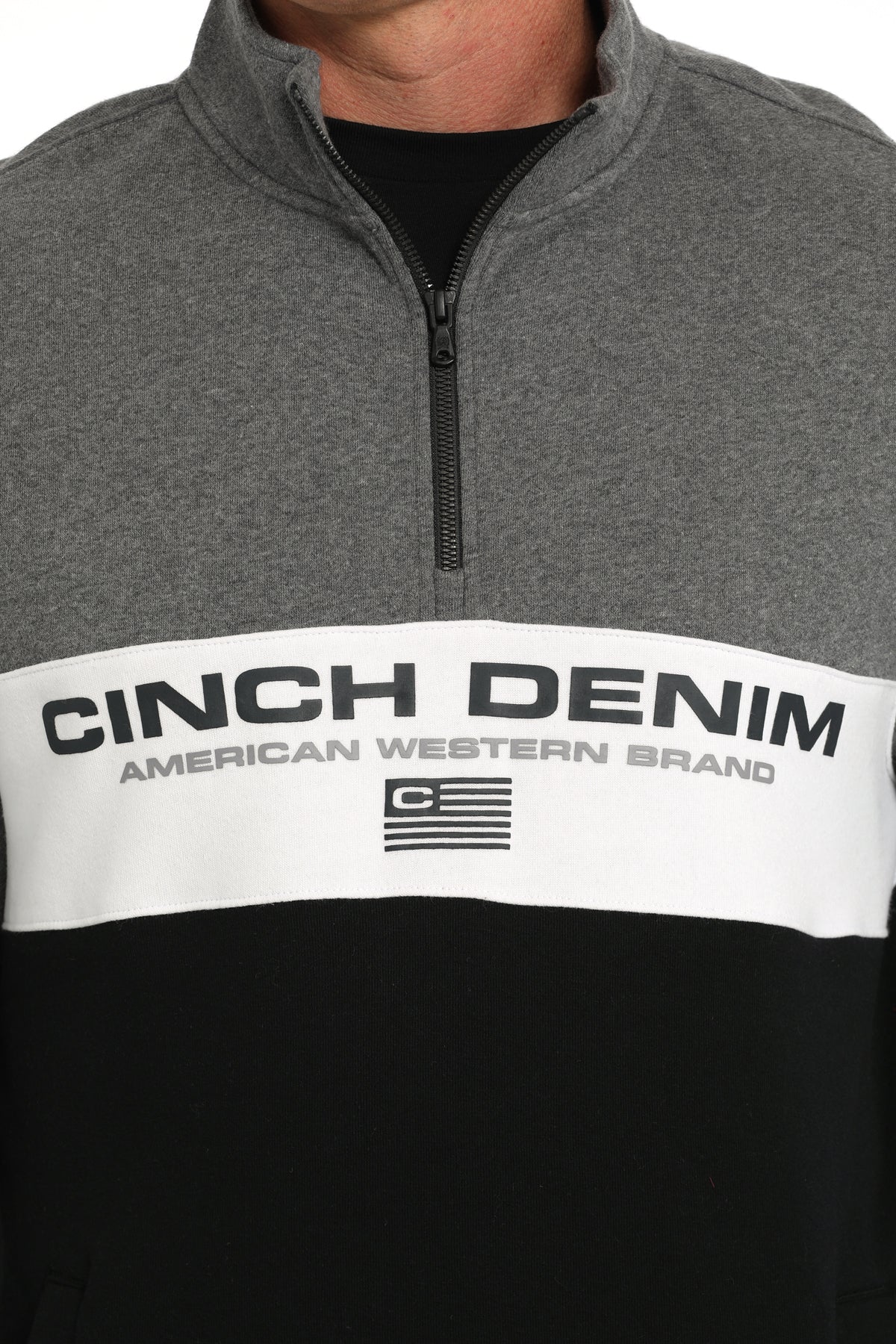 Cinch Color Cinch Men's Black & Gray Color Block ¼ Zip Pullover – Leanin' Pole Arena