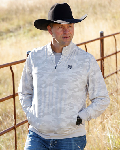 Cinch Men's Grey Camo 1/4 Zip Pullover
