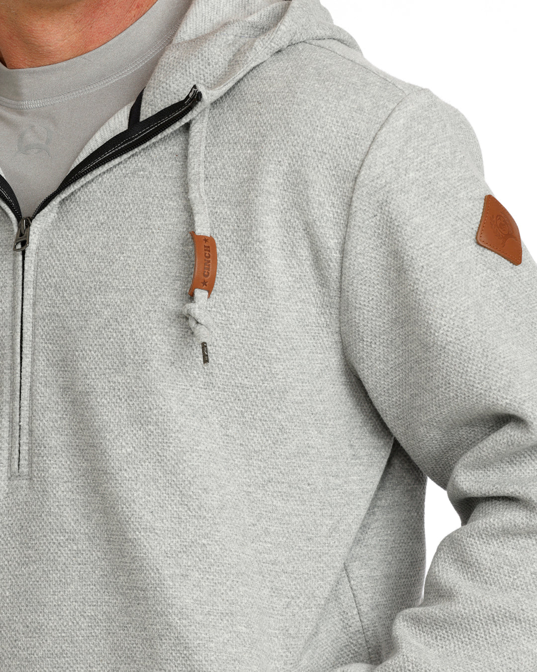 Cinch Men's Light Gray 1/2 Zip Hoodie