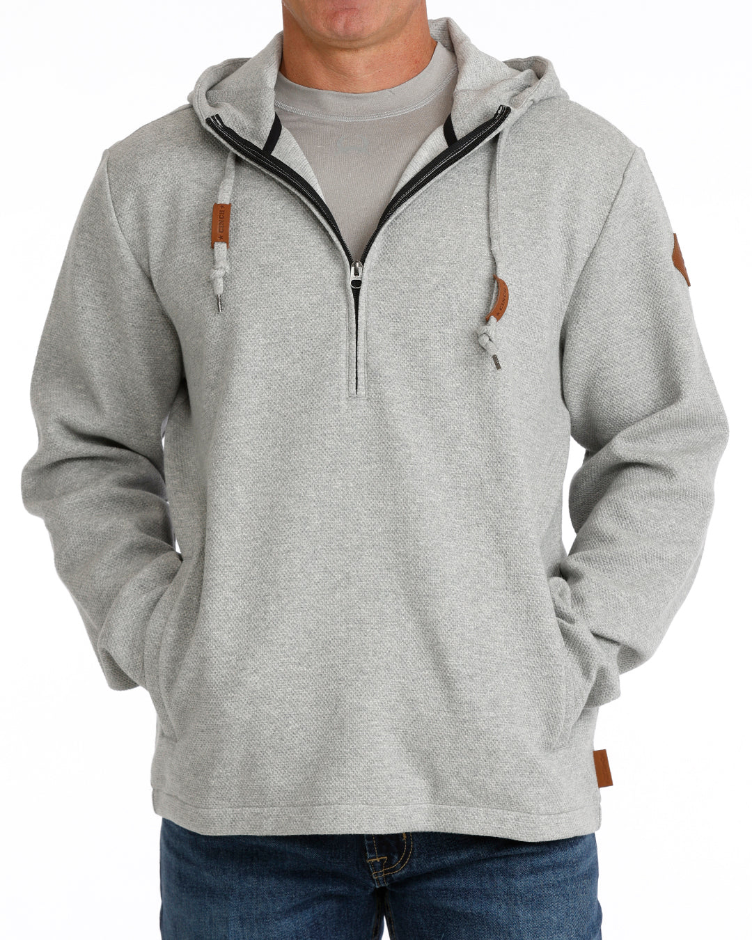 Cinch Men's Light Gray 1/2 Zip Hoodie