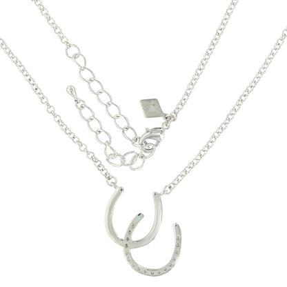 Montana Silversmiths River Lights Double Horseshoe Opal Necklace