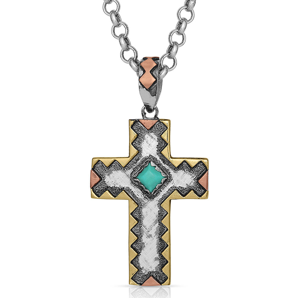 Montana Silversmith Antiqued Serrated Cross Necklace