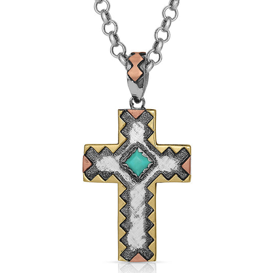 Montana Silversmith Antiqued Serrated Cross Necklace