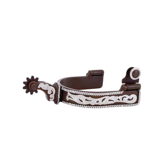 CST Antique Brown Floral and Rope Men's Spurs