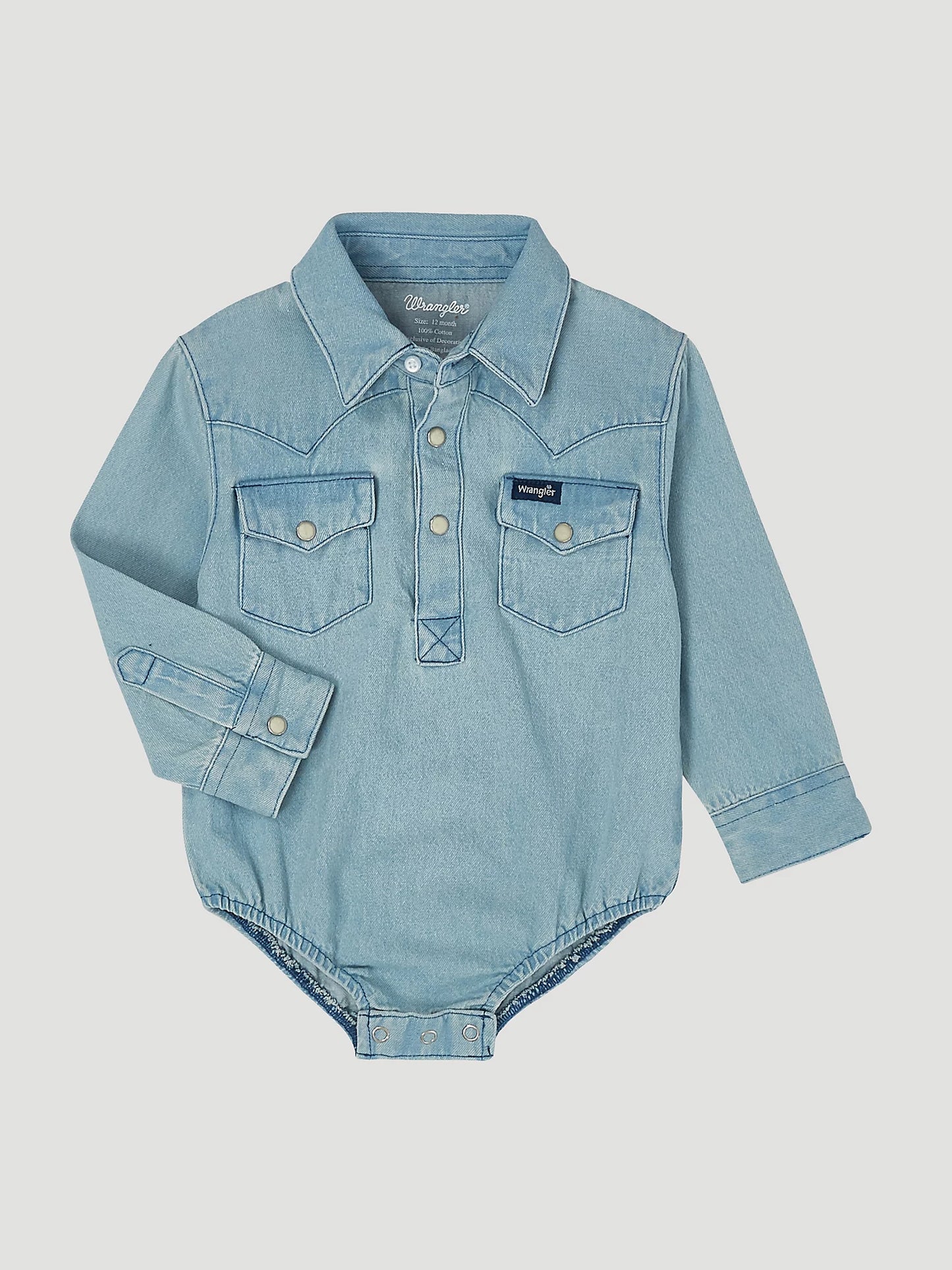 Wrangler Boy's Infant Denim Western Snap Bodysuit