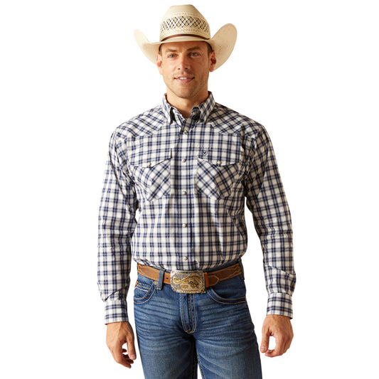 Ariat Men's Pro Series Blue & White Ezra Western Shirt