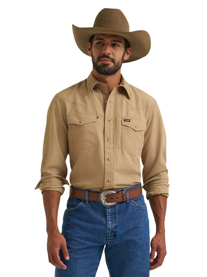 Wrangler Men's Khaki Western Performance Shirt
