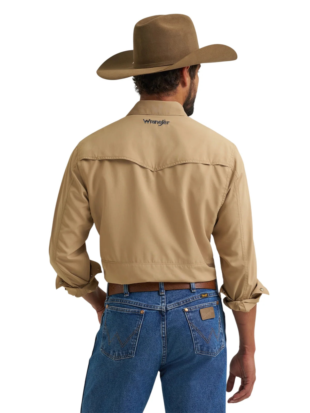 Wrangler Men's Khaki Western Performance Shirt