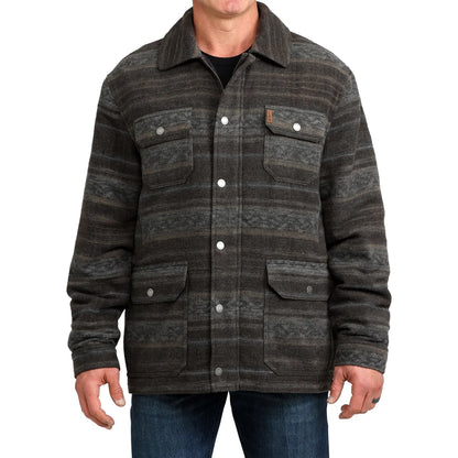Cinch Men's Brown Western Stripe Frontier Coat