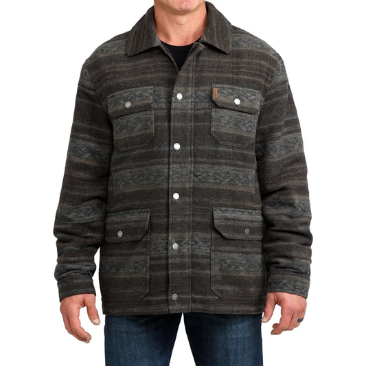 Cinch Men's Brown Western Stripe Frontier Coat