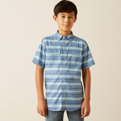 Ariat Boy's VentTEK Blue Raven Short Sleeve Western Shirt