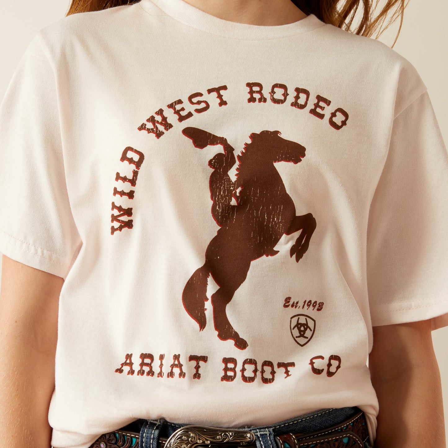 Ariat Girl's Pink Tint Wild West Rodeo T-Shirt