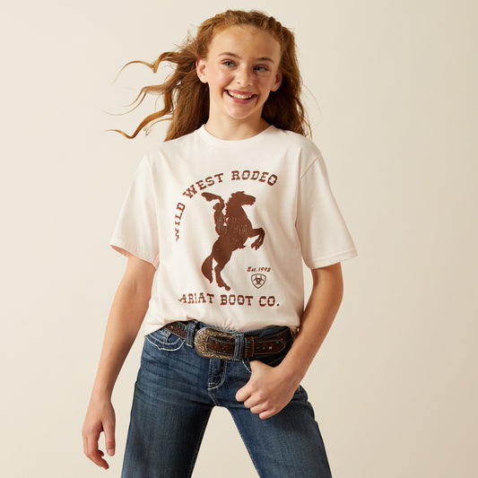 Ariat Girl's Pink Tint Wild West Rodeo T-Shirt