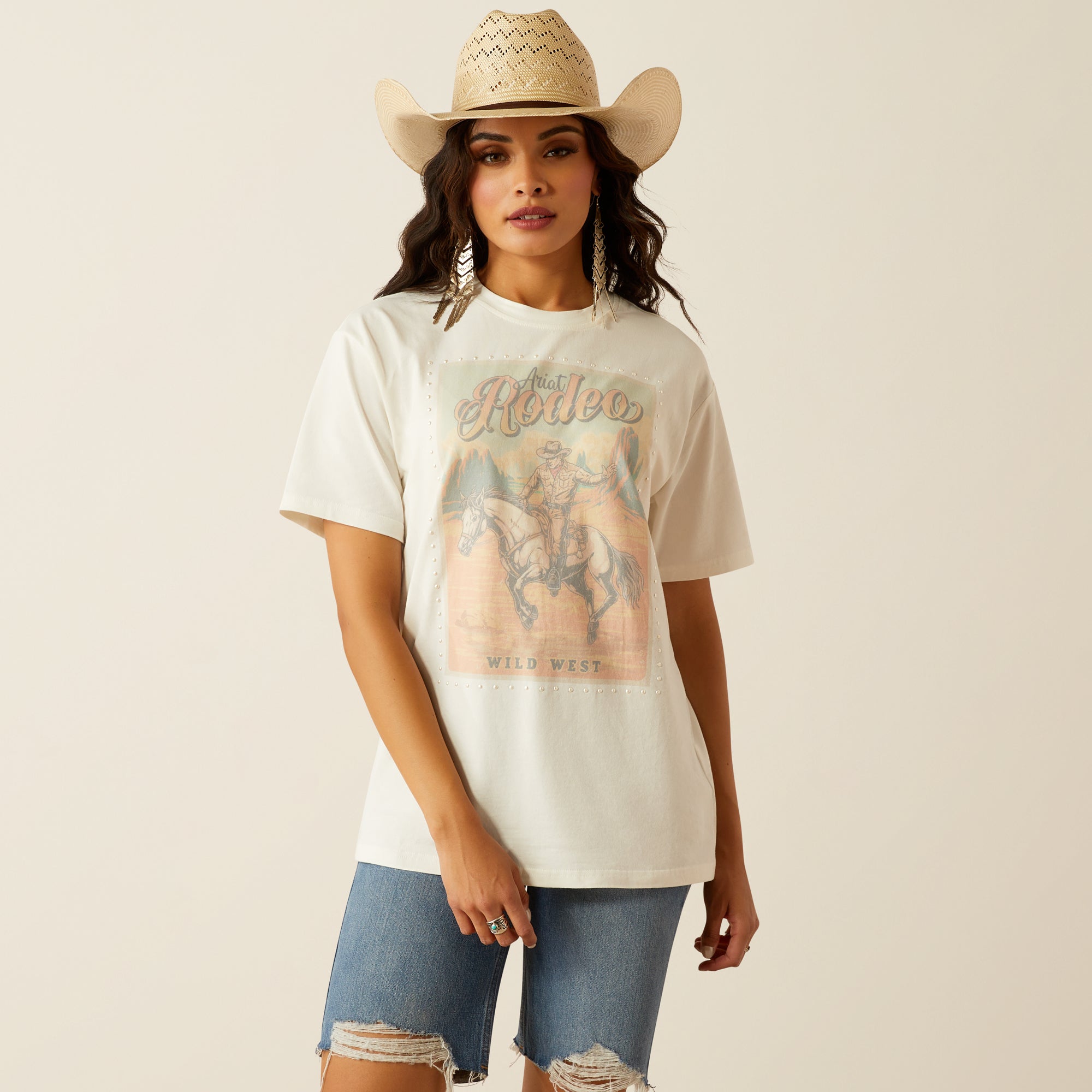 Ariat Rodeo Print Ariat Women's Cloud Dancer Rodeo T-Shirt – Leanin' Pole Arena